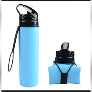 Collapsible Silicone Water Bottle: 500/600ml Foldable